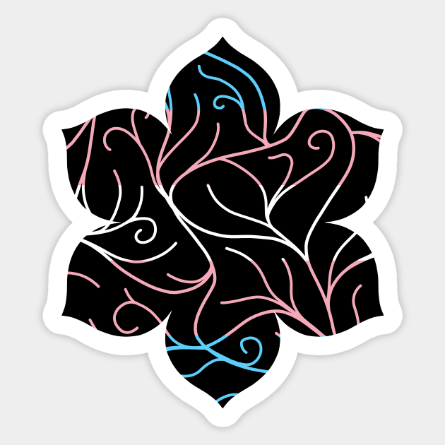 Black Velvet, Transgender Flag Vines Sticker by StephOBrien